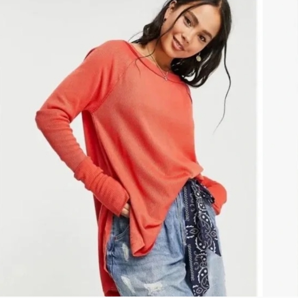 Free People Snowy Long Sleeved Thermal Tunic In Heatwave Size Medium
